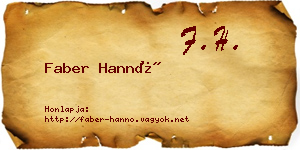 Faber Hannó névjegykártya